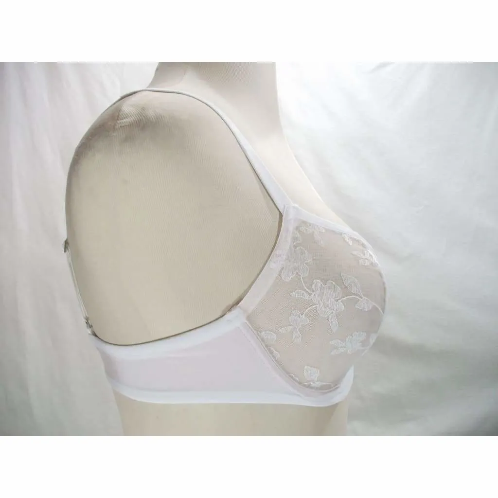 Felina 190013 Sabrina Semi Sheer Lace Demi Underwire Bra 36D White