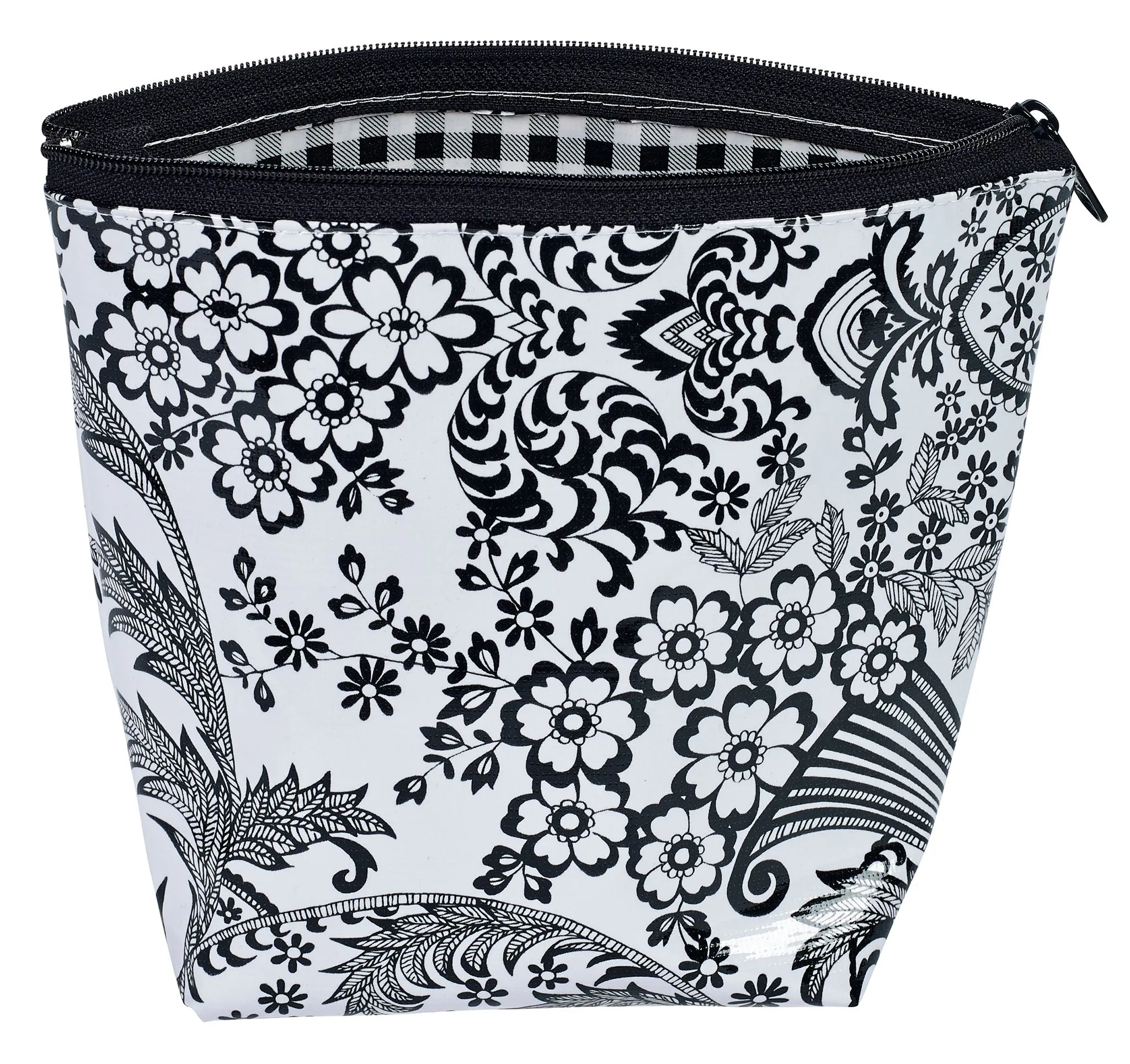 Freckled Sage Oilcloth Cosmetic Bag Toile Black