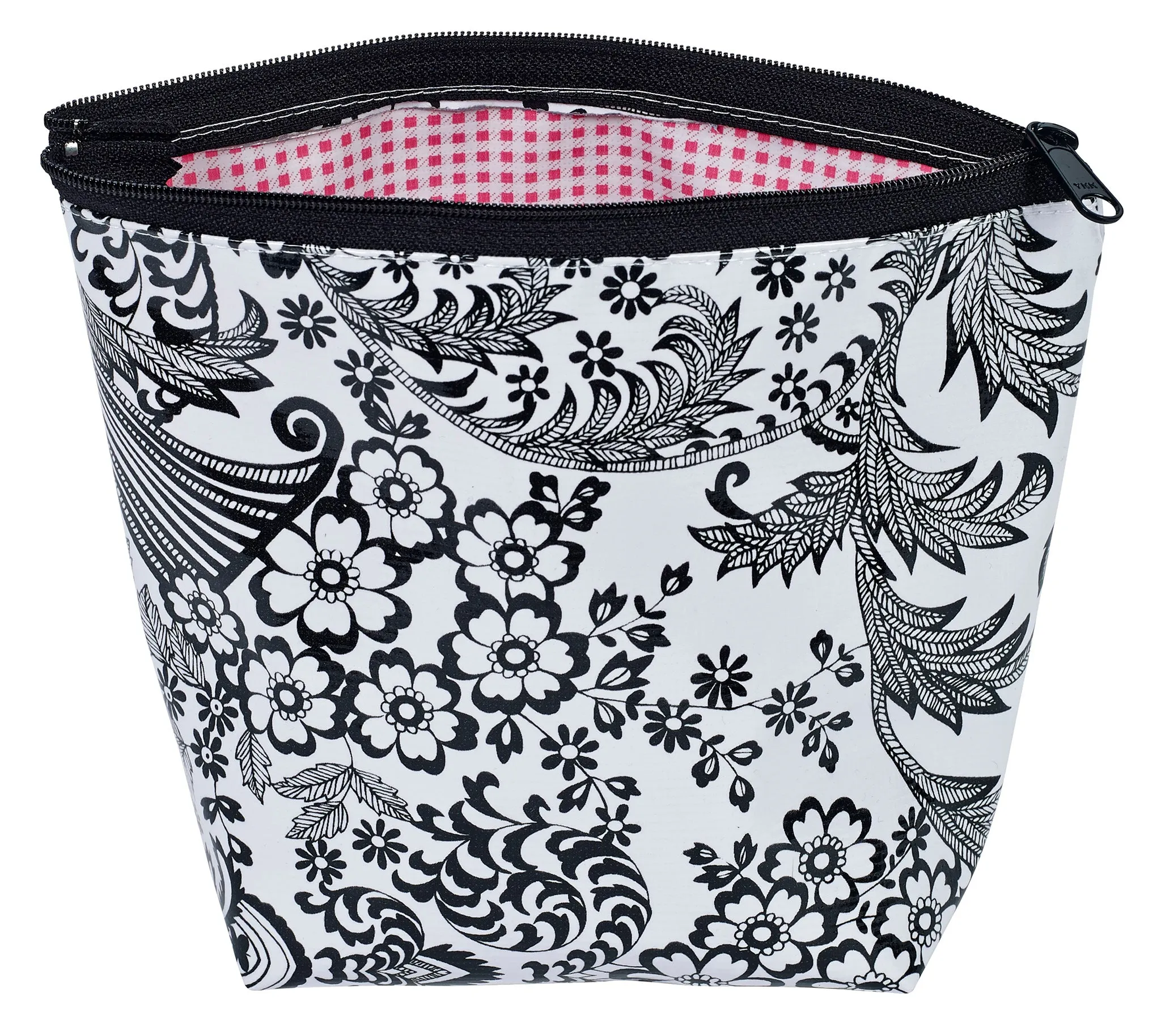 Freckled Sage Oilcloth Cosmetic Bag Toile Black