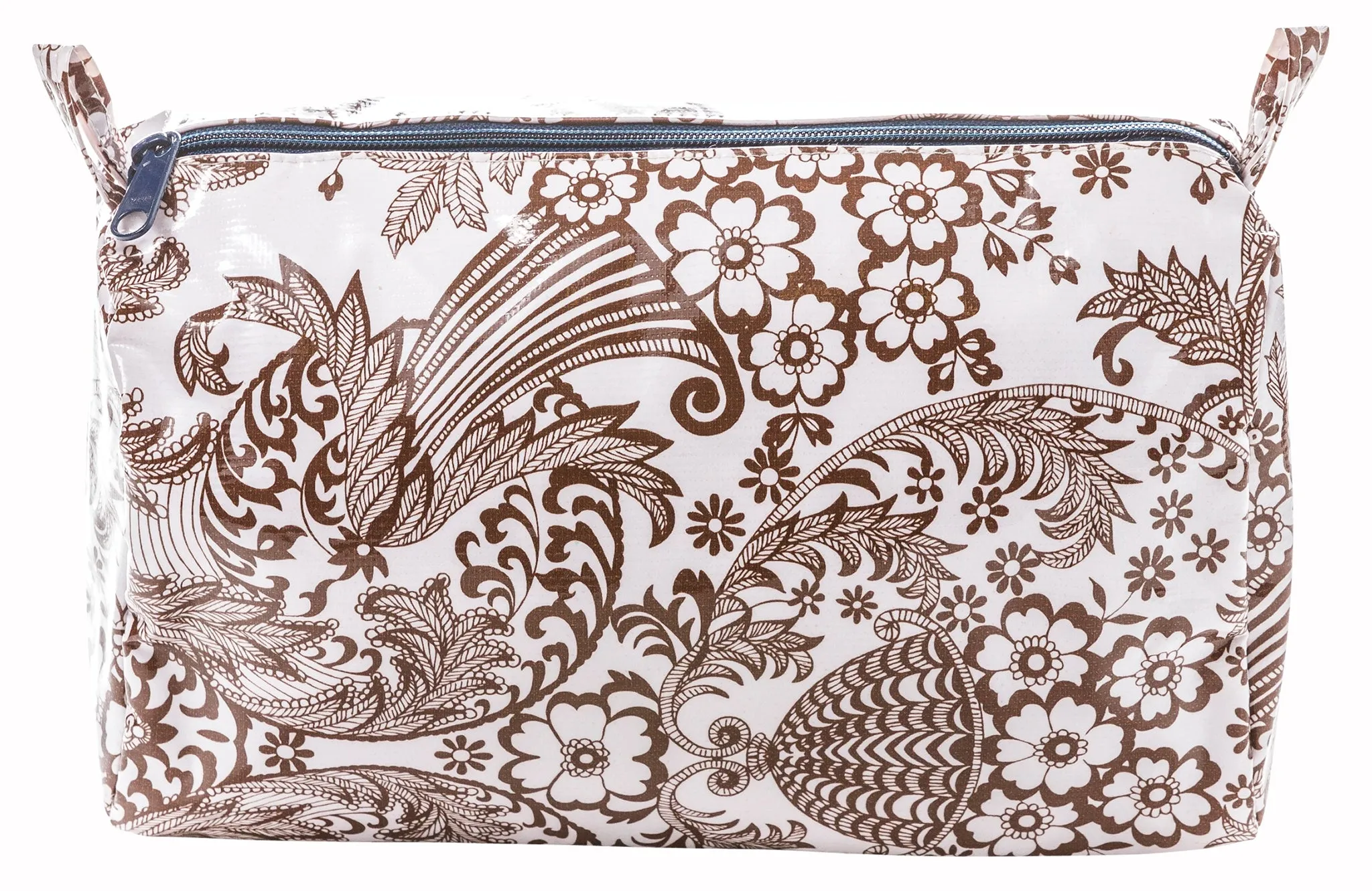 Freckled Sage Oilcloth Travel Bag in Toile Brown
