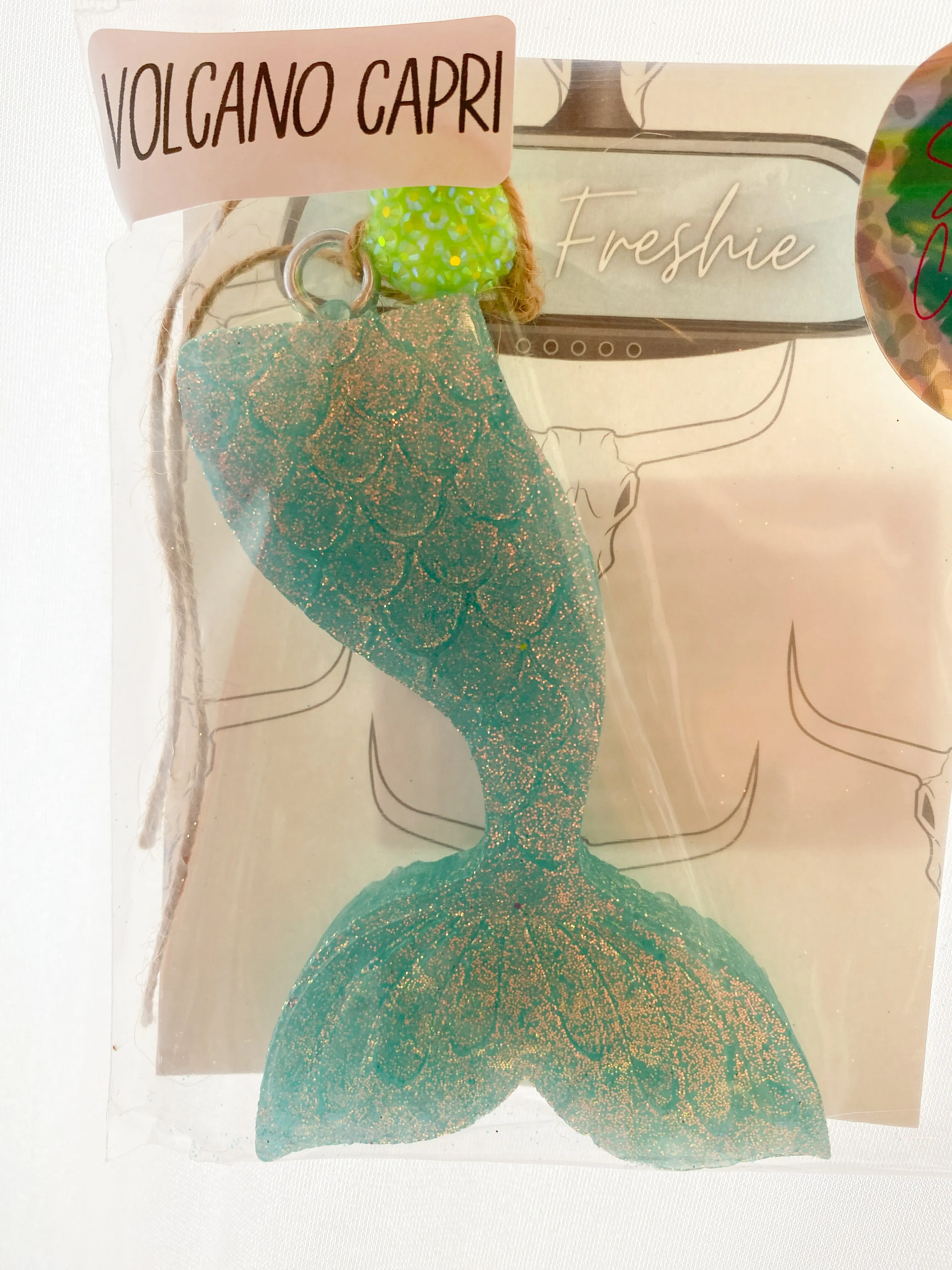 GLITTER MERMAID CAR FRESHIE: VOLCANO CAPRI BLUE