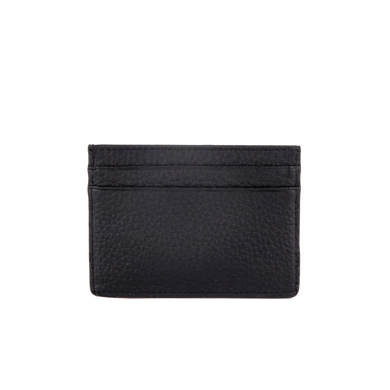 Grace Grainy Leather Card Case, Black