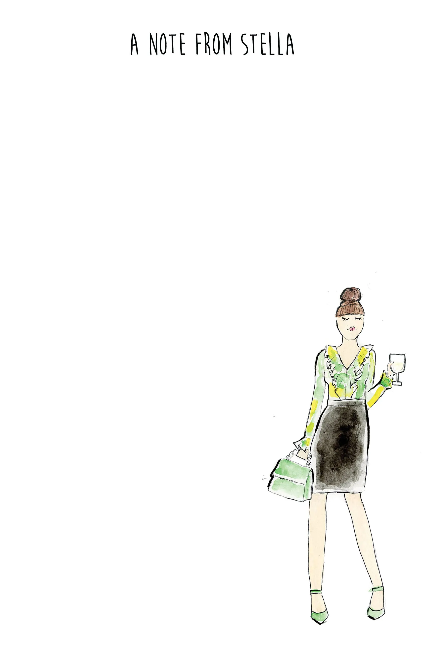 Green Ruffle Blouse Gal Personalized Notepad