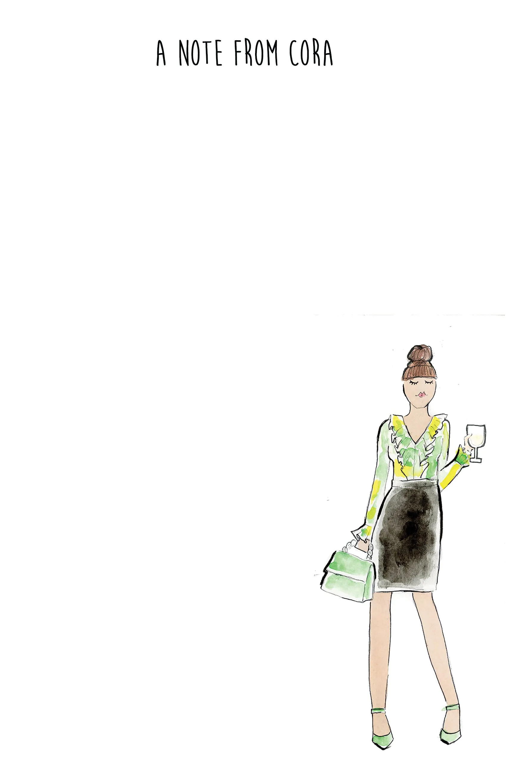 Green Ruffle Blouse Gal Personalized Notepad