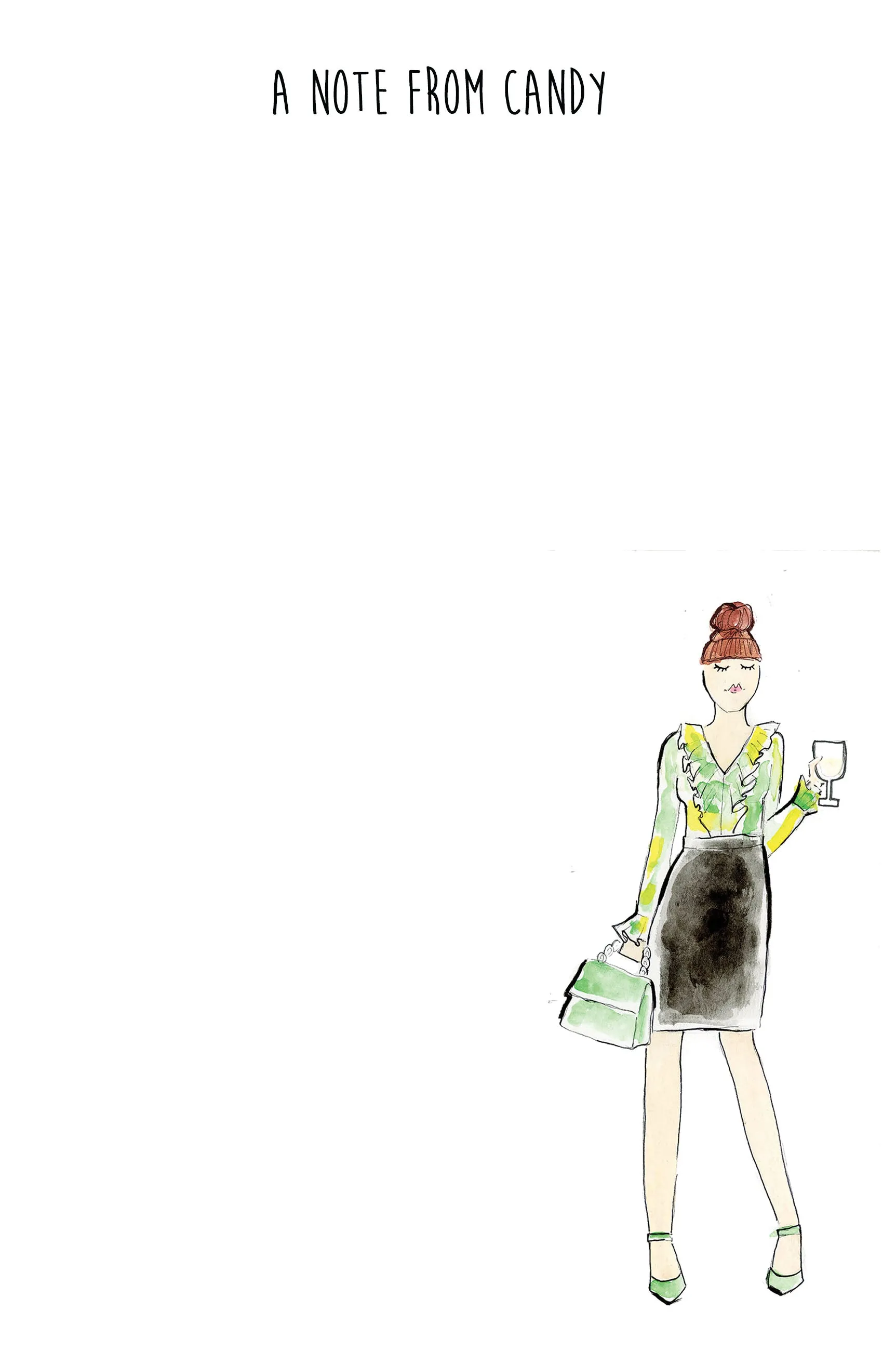 Green Ruffle Blouse Gal Personalized Notepad
