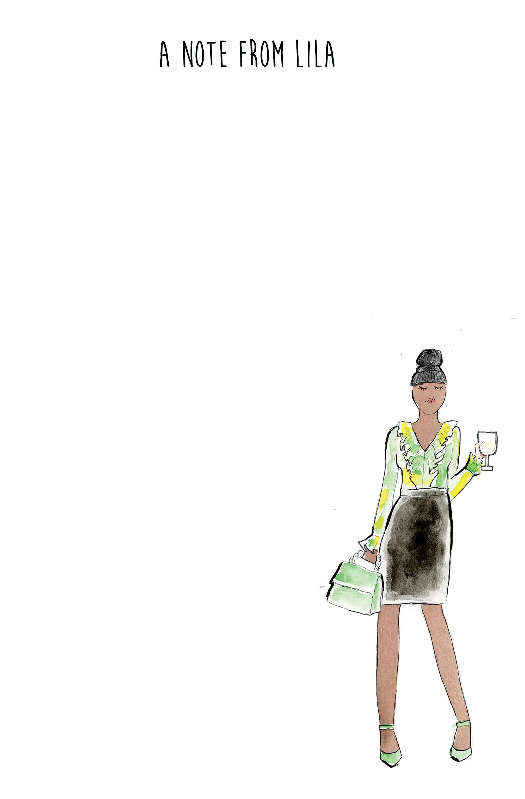 Green Ruffle Blouse Gal Personalized Notepad