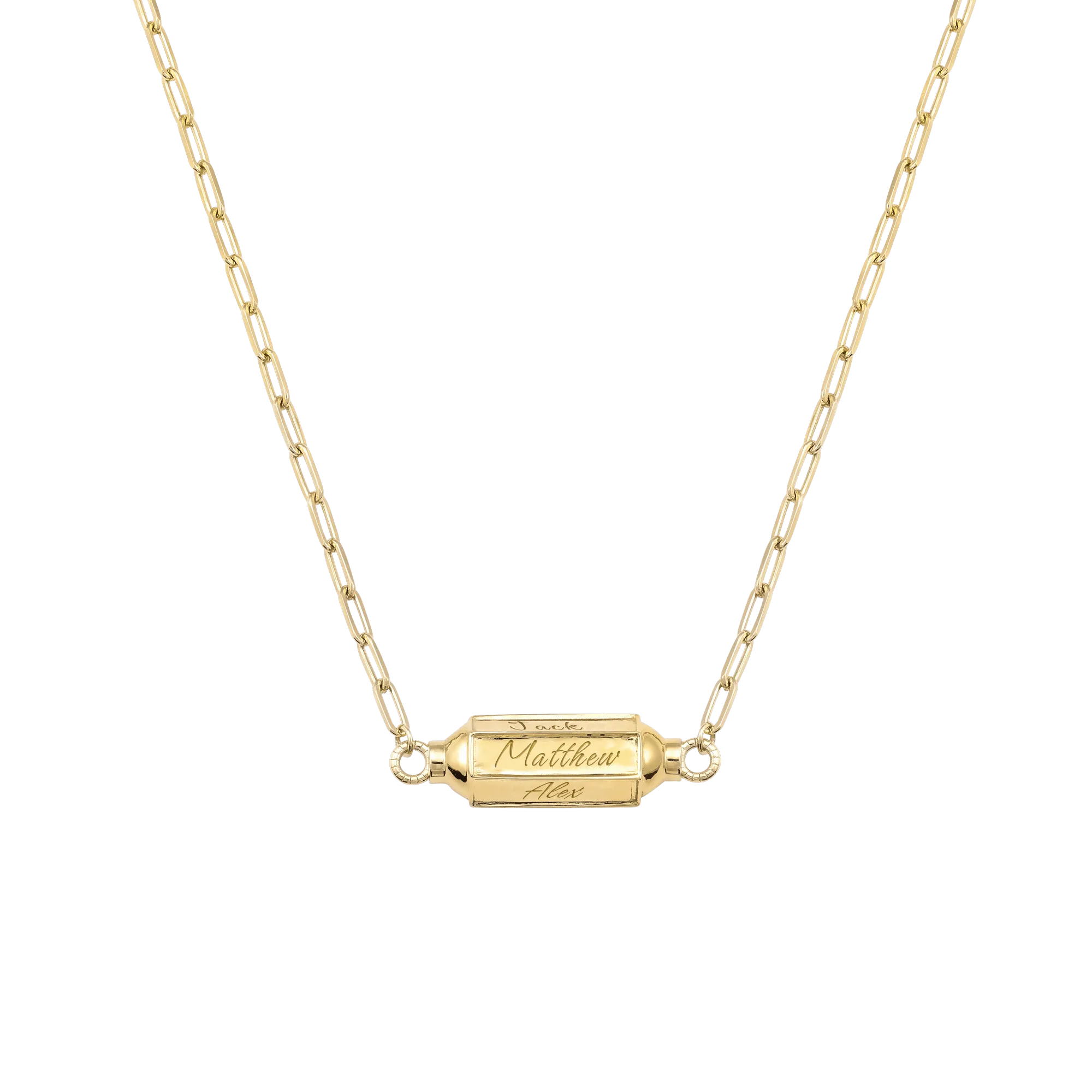 Hexagonal Bar Necklace - 18k Gold Vermeil