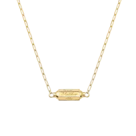 Hexagonal Bar Necklace - 18k Gold Vermeil