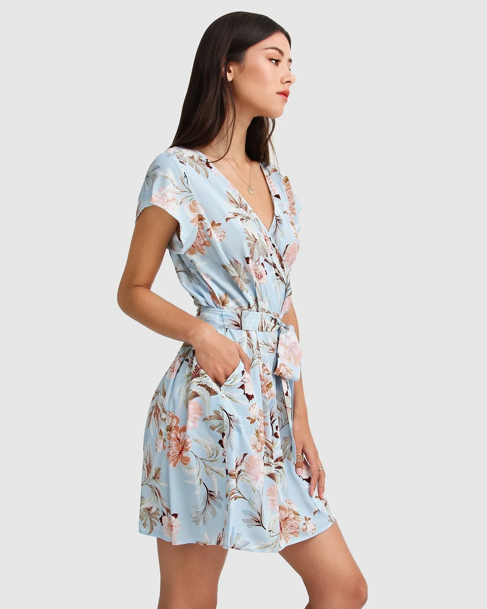 I'm The Star Wrap Dress - Light Blue