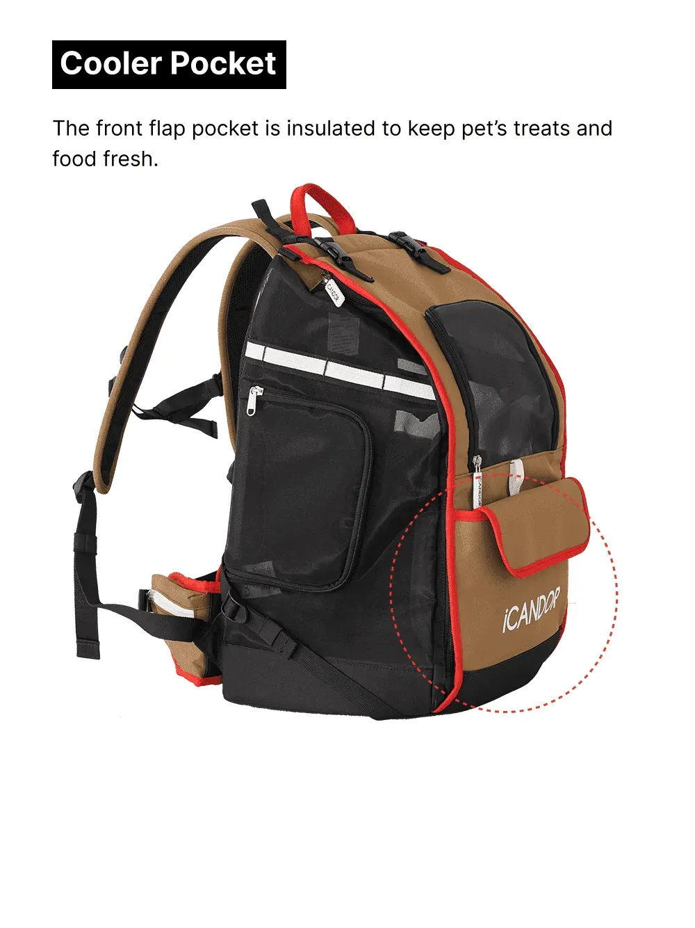 JIGE Bag | Pet Travel Backpack - Khaki