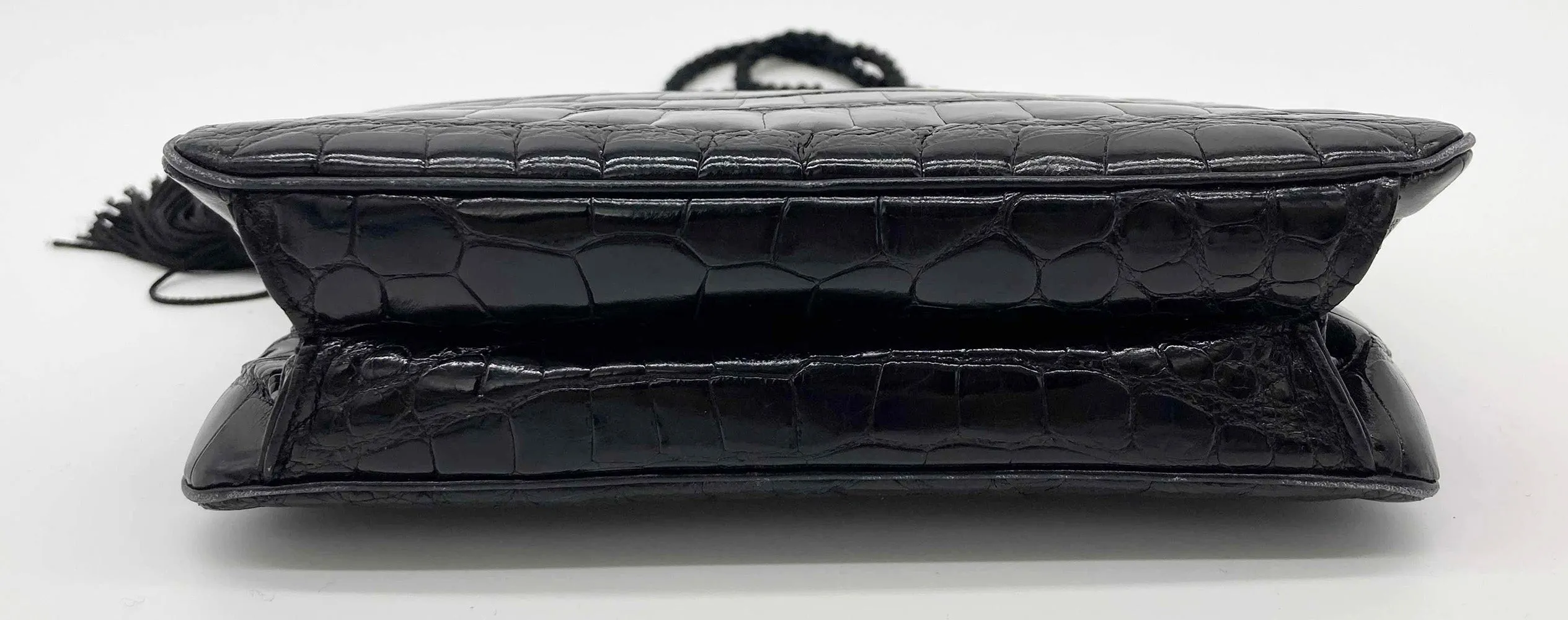 Judith Leiber Vintage Black Alligator Clutch