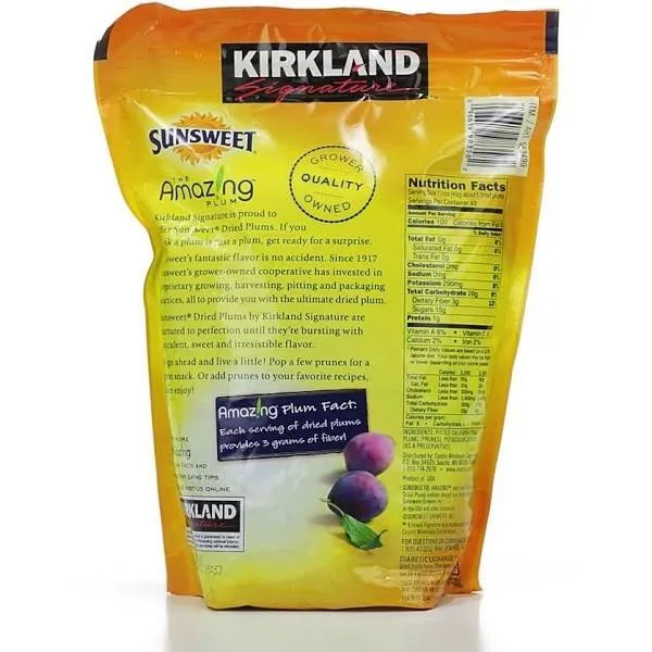 Kirkland Signature Sunsweet Whole Dried Plums, 56 Ounce