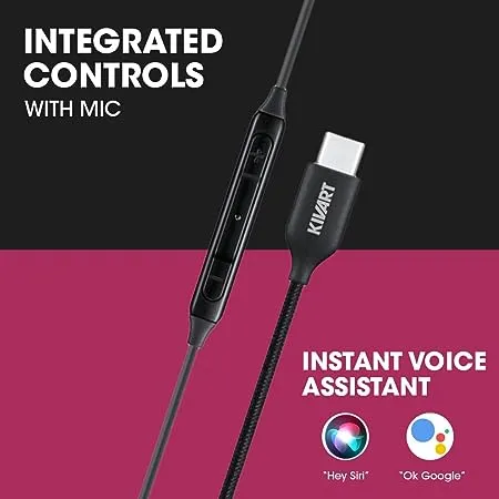 Kivart Usher Type C Wired Earphone with Built in Microphone