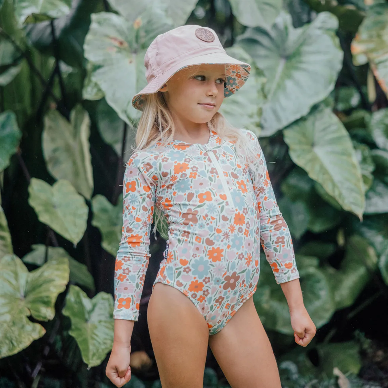 Long Sleeve Swimsuit - Flower Market