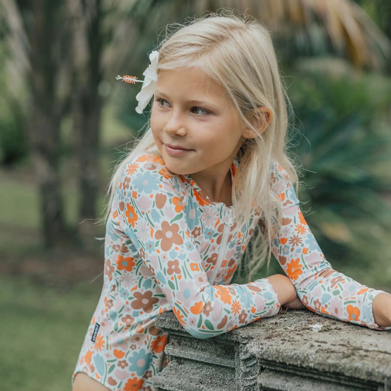Long Sleeve Swimsuit - Flower Market