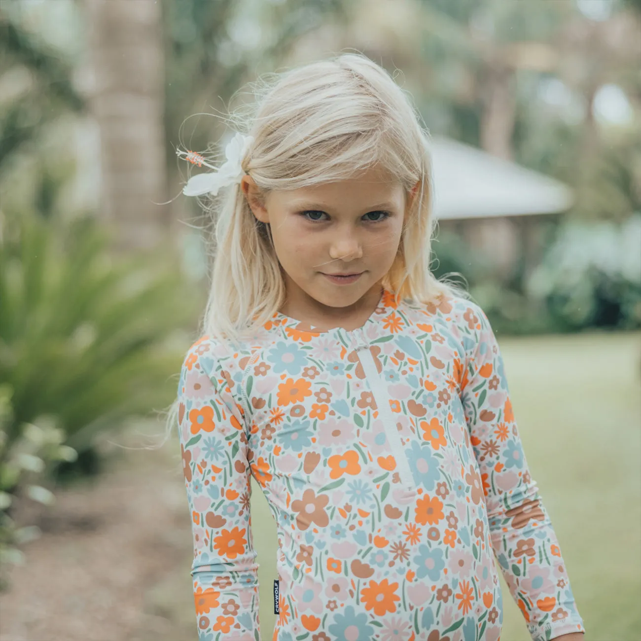 Long Sleeve Swimsuit - Flower Market