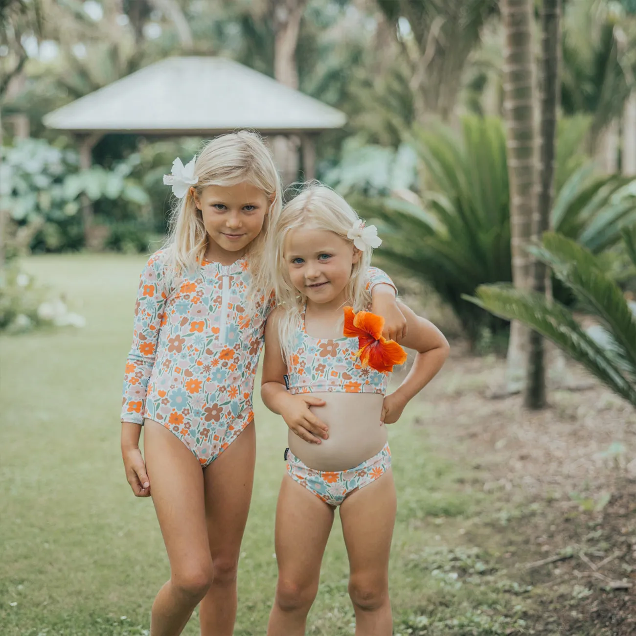 Long Sleeve Swimsuit - Flower Market