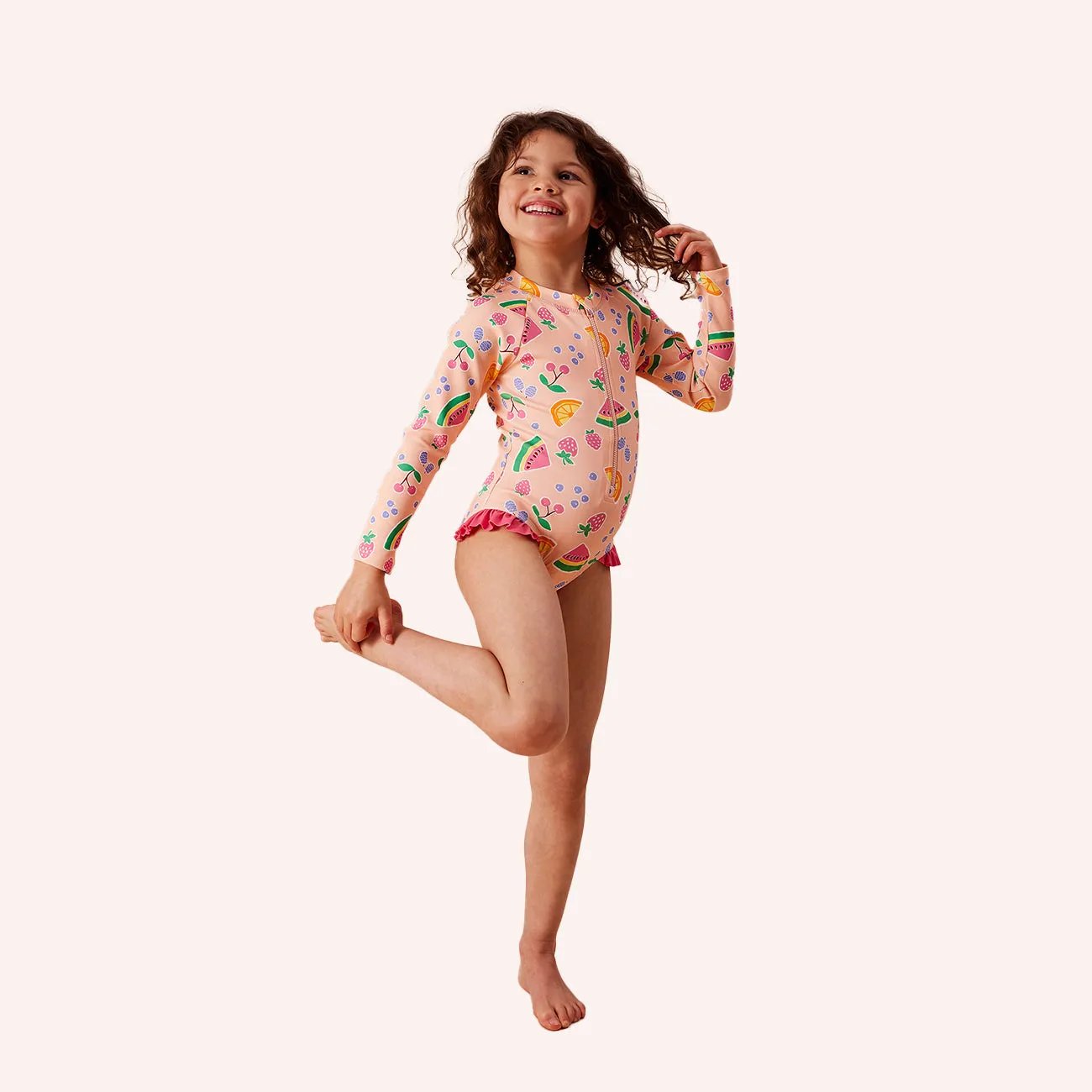 Long Sleeve Swimsuit - Fruit Salad