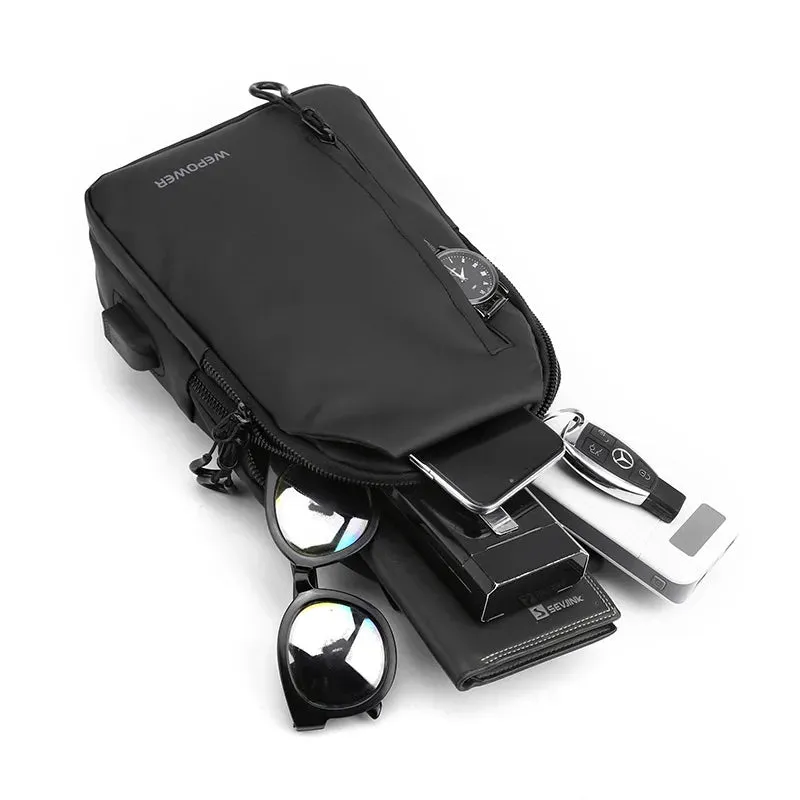 Mens Chest Bag Phone Pocket Cross Body Shoulder Fanny Pack Male Handbag Outdoor Neck Side Crossbody Gym Bags