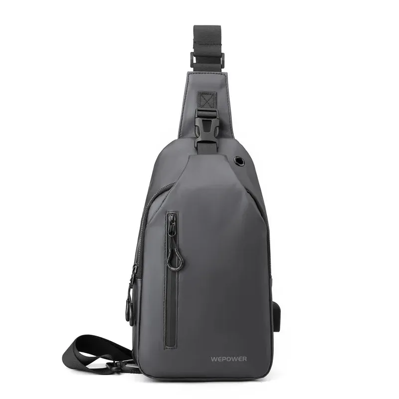 Mens Chest Bag Phone Pocket Cross Body Shoulder Fanny Pack Male Handbag Outdoor Neck Side Crossbody Gym Bags