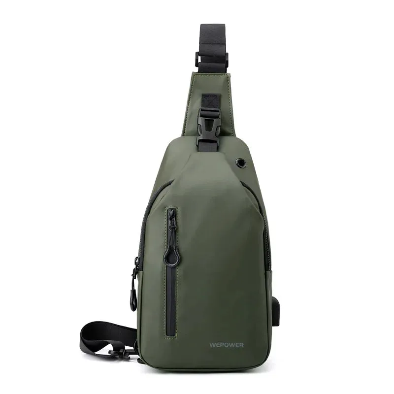 Mens Chest Bag Phone Pocket Cross Body Shoulder Fanny Pack Male Handbag Outdoor Neck Side Crossbody Gym Bags