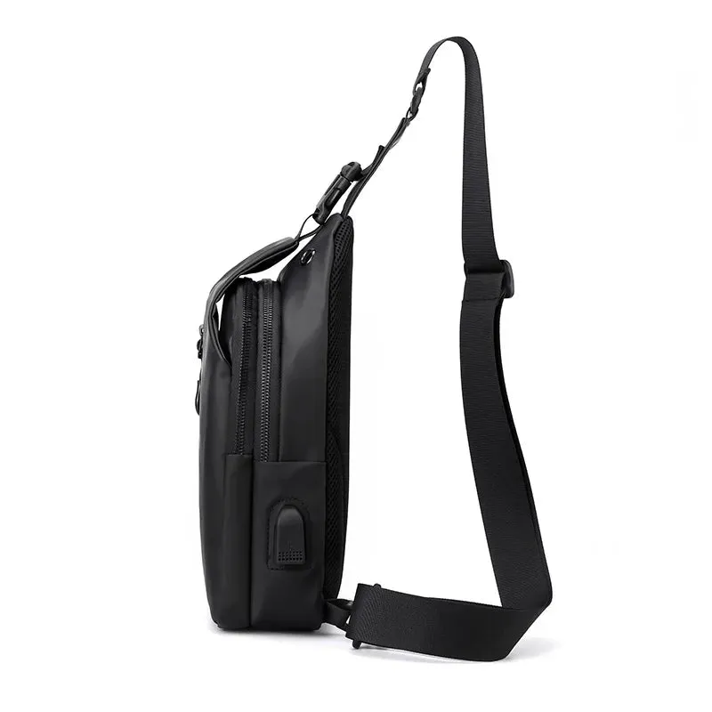 Mens Chest Bag Phone Pocket Cross Body Shoulder Fanny Pack Male Handbag Outdoor Neck Side Crossbody Gym Bags