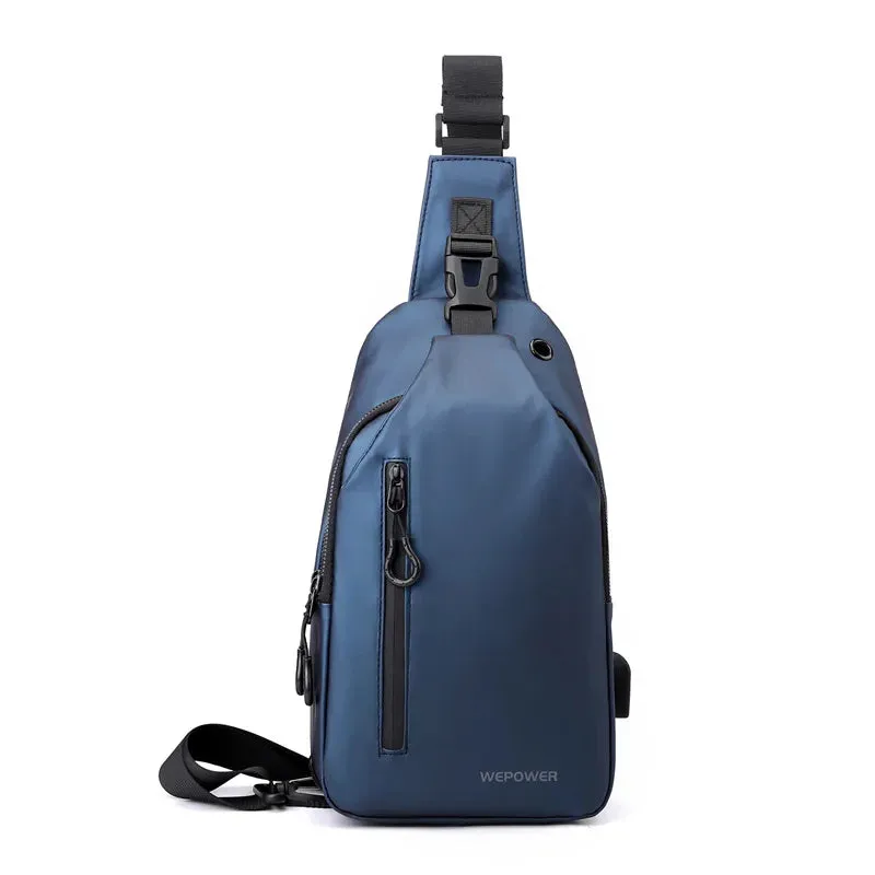 Mens Chest Bag Phone Pocket Cross Body Shoulder Fanny Pack Male Handbag Outdoor Neck Side Crossbody Gym Bags