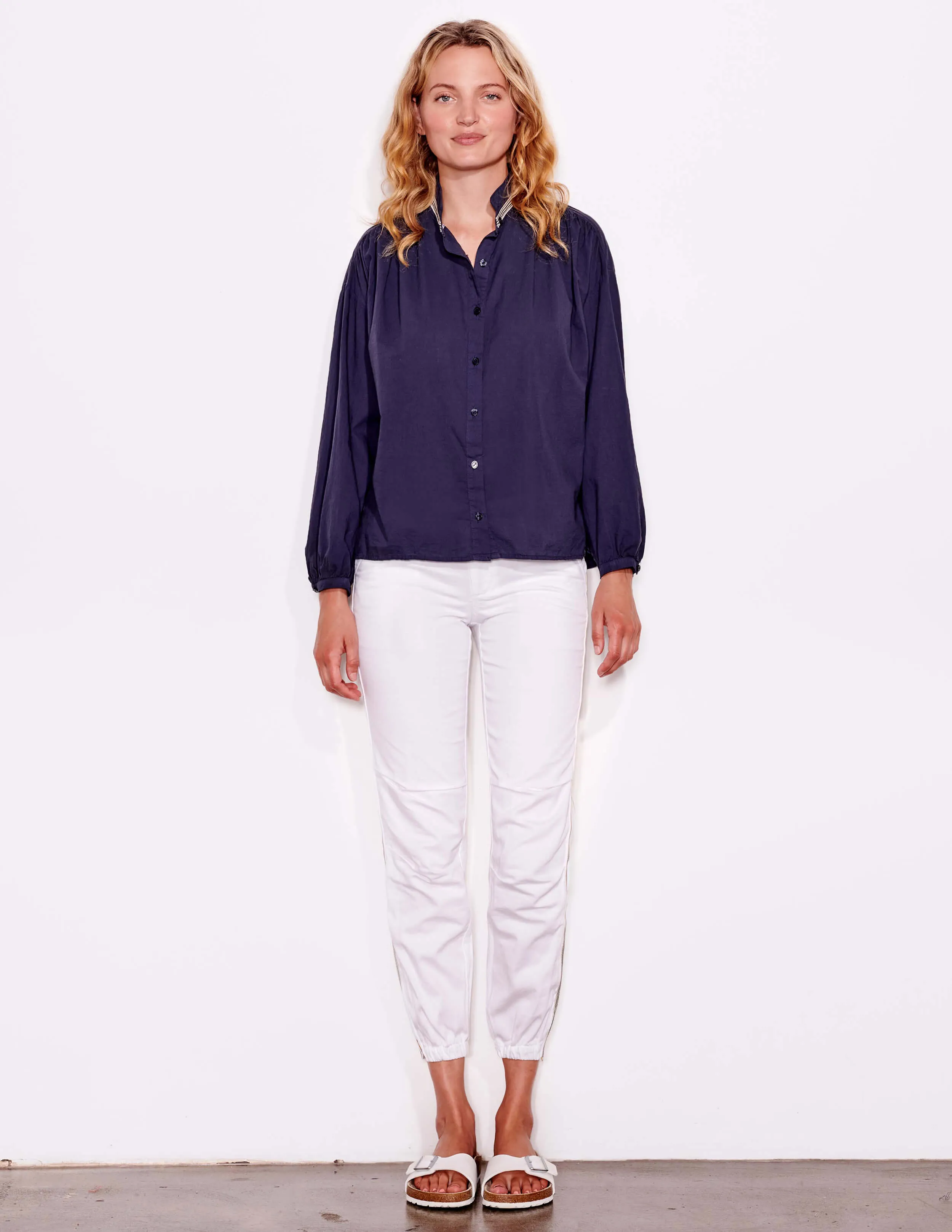 Mini Collar Button Down, Navy
