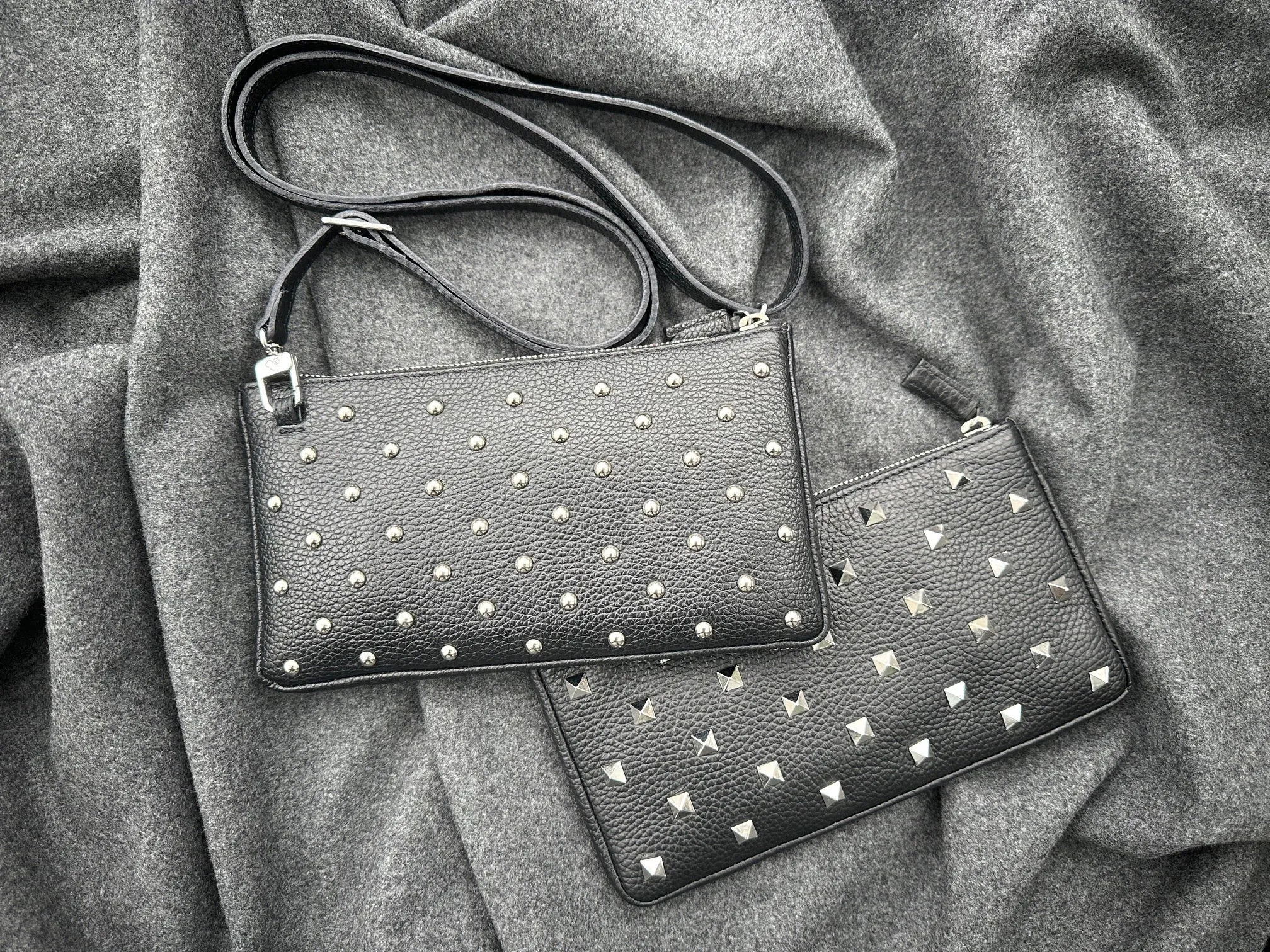 minibag black Nieten eckig