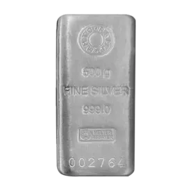 MMTC 500 GM SILVER CASTED BAR 999 PURITY