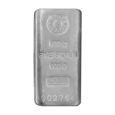 MMTC 500 GM SILVER CASTED BAR 999 PURITY