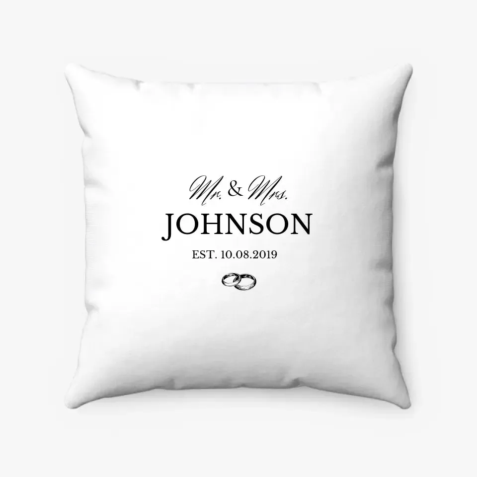 Mr. And Mrs. Custom Couple Pillow