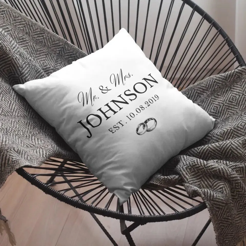 Mr. And Mrs. Custom Couple Pillow