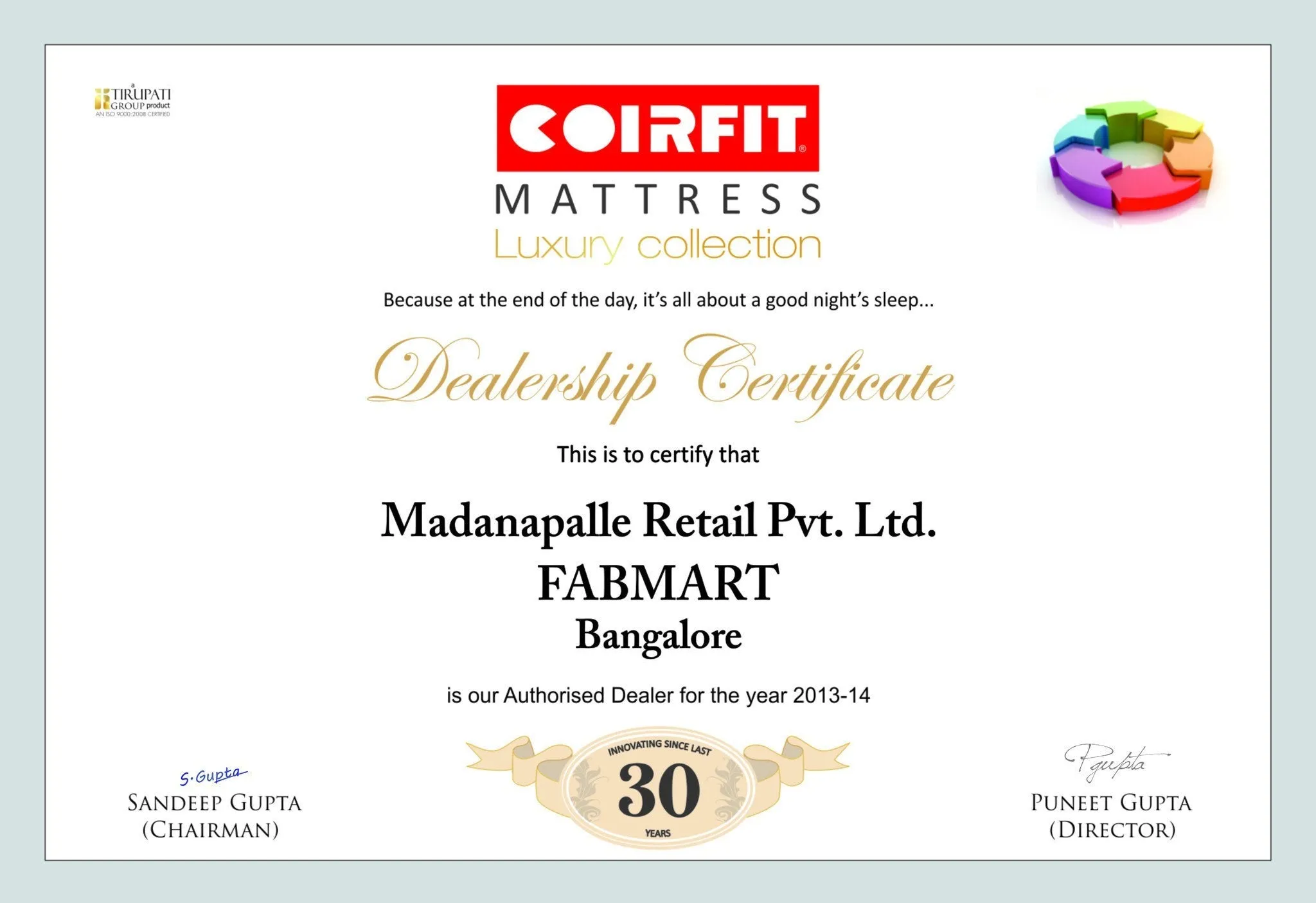 Natural Latex Mattress Biolife - Coirfit