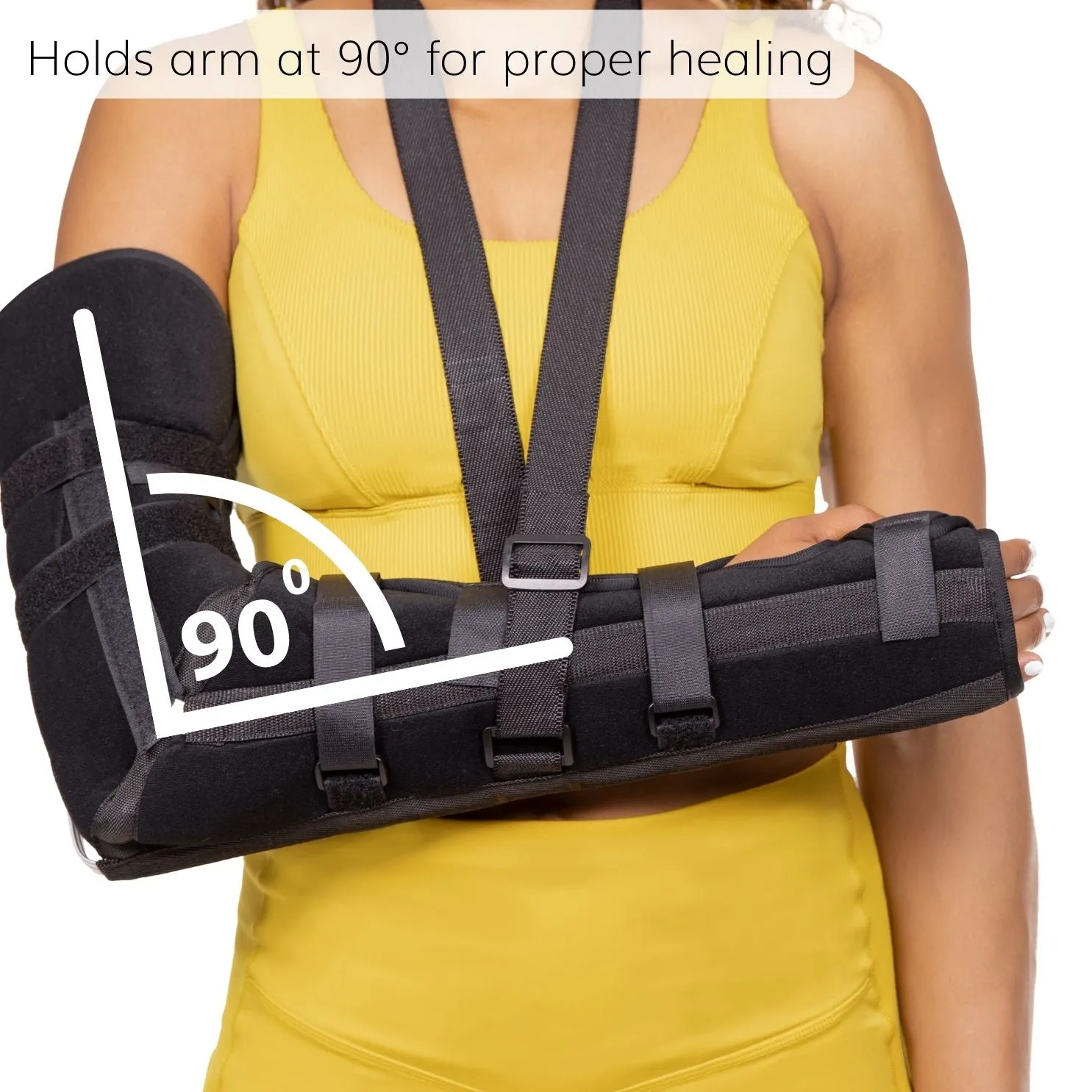 Posterior Long Arm Splint | Elbow Immobilizer Forearm Brace for Fracture Pain Relief With Support Sling