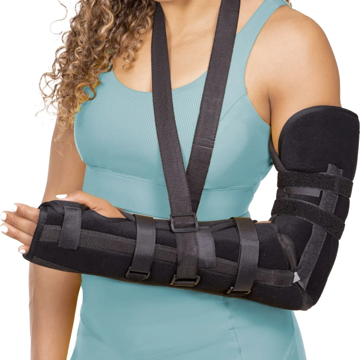Posterior Long Arm Splint | Elbow Immobilizer Forearm Brace for Fracture Pain Relief With Support Sling