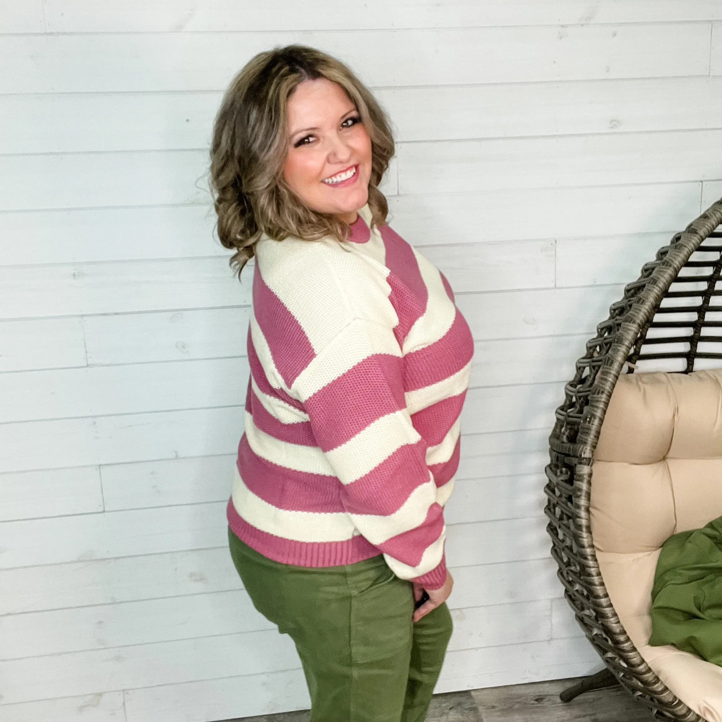 "Ace" Long Sleeve Stripe Sweater