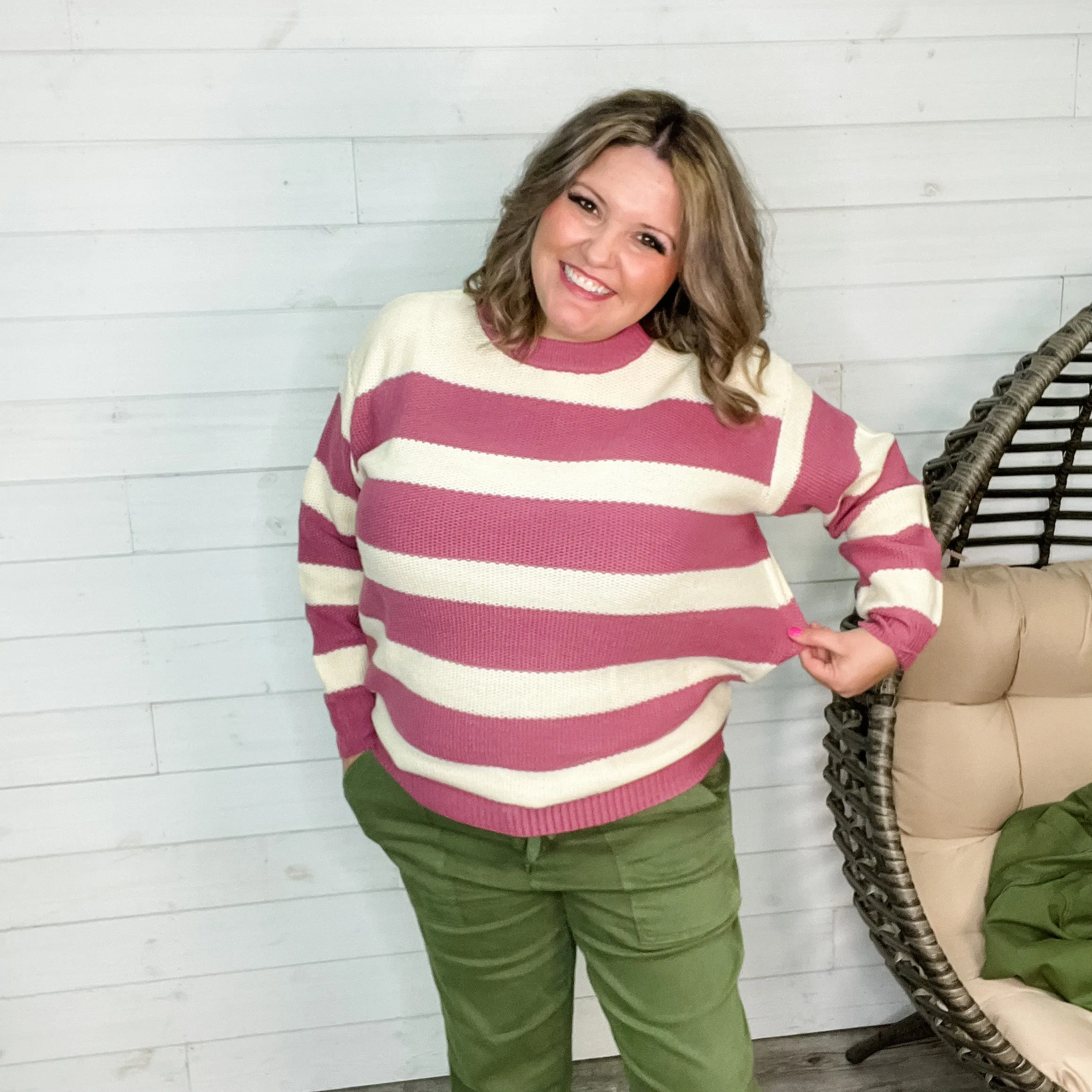 "Ace" Long Sleeve Stripe Sweater