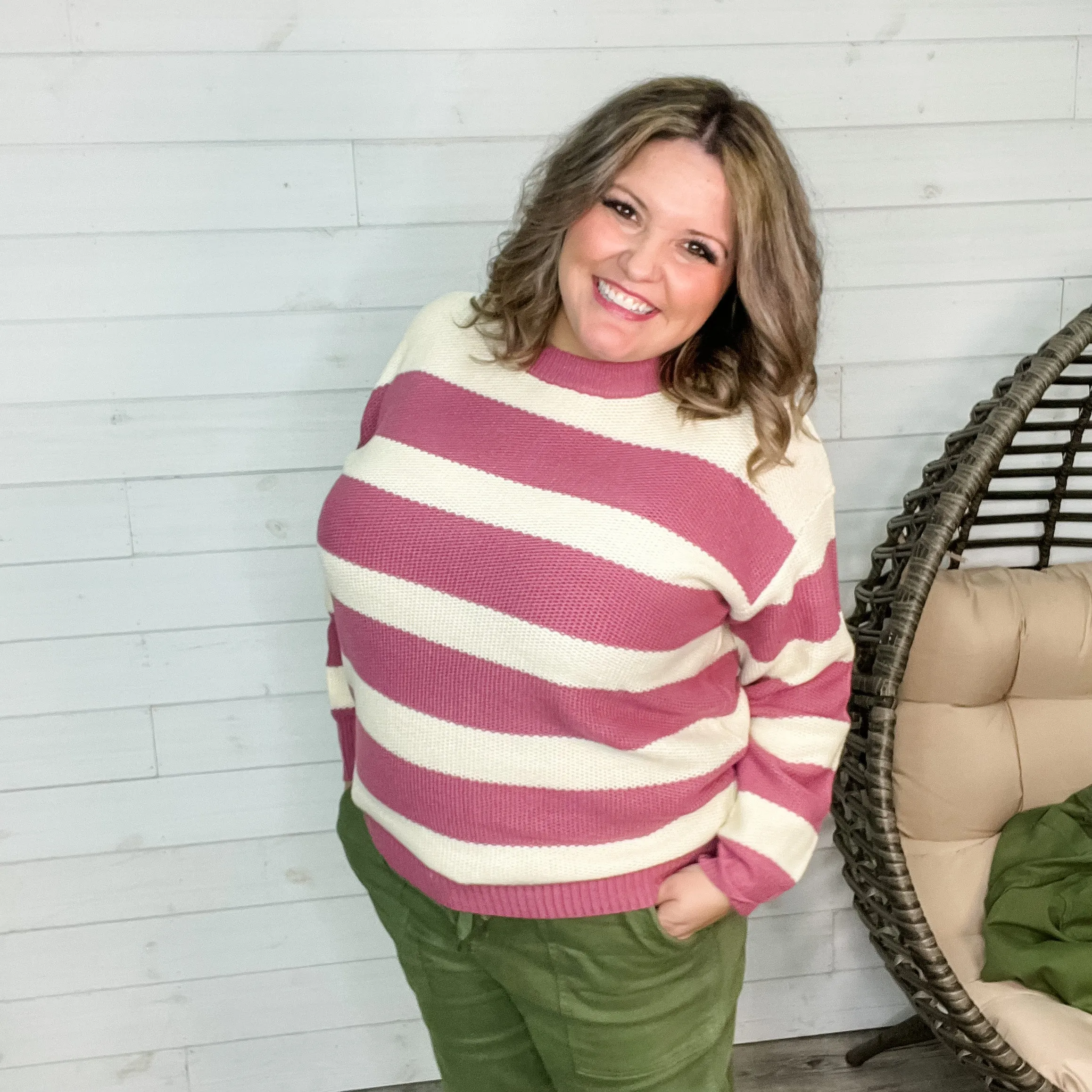 "Ace" Long Sleeve Stripe Sweater