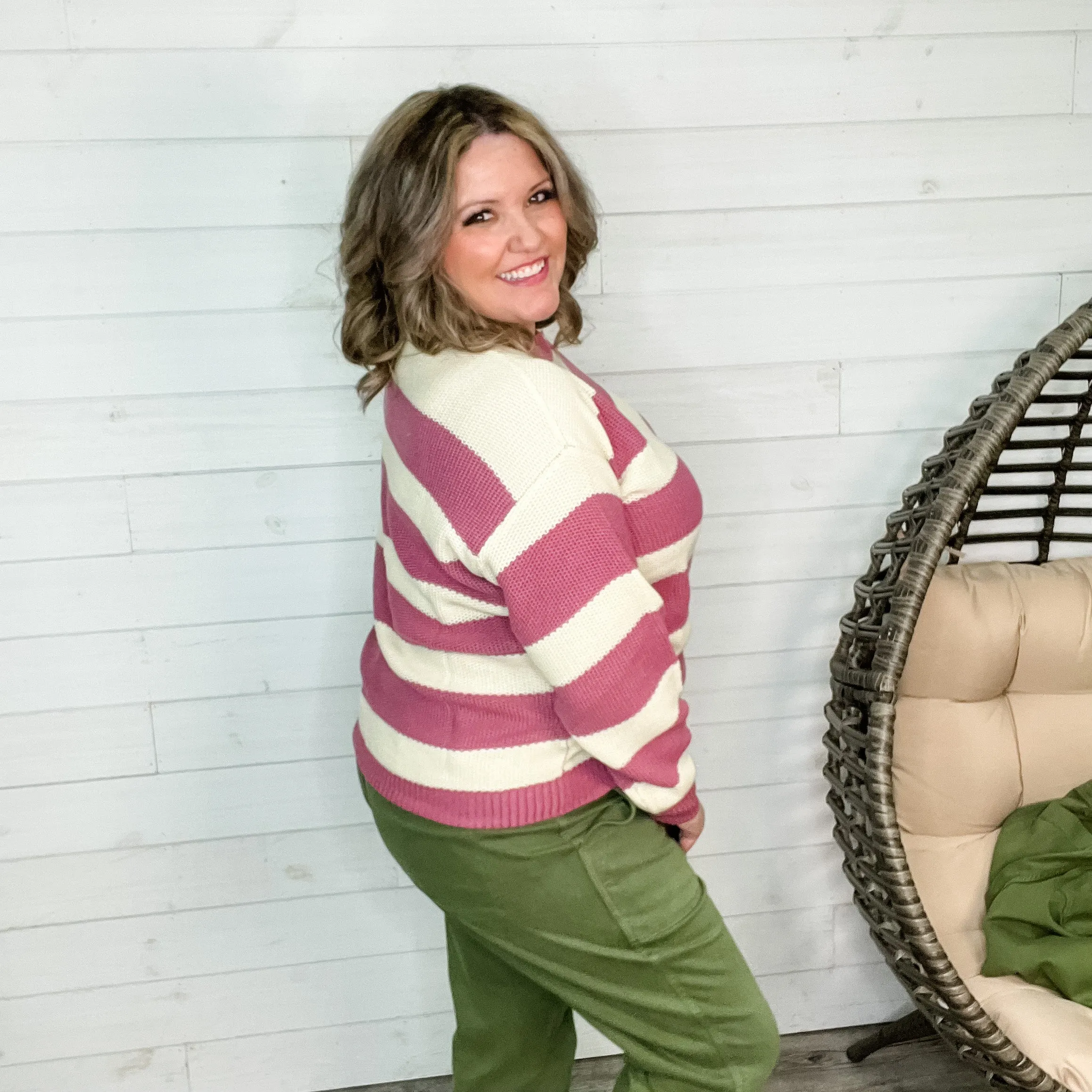 "Ace" Long Sleeve Stripe Sweater