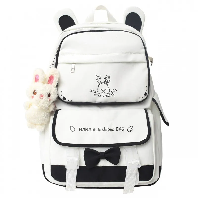 Rabbit Pendant Casual Backpack