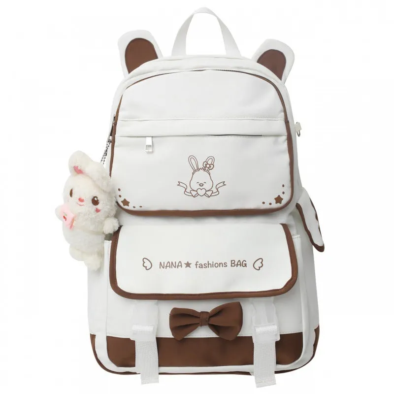 Rabbit Pendant Casual Backpack