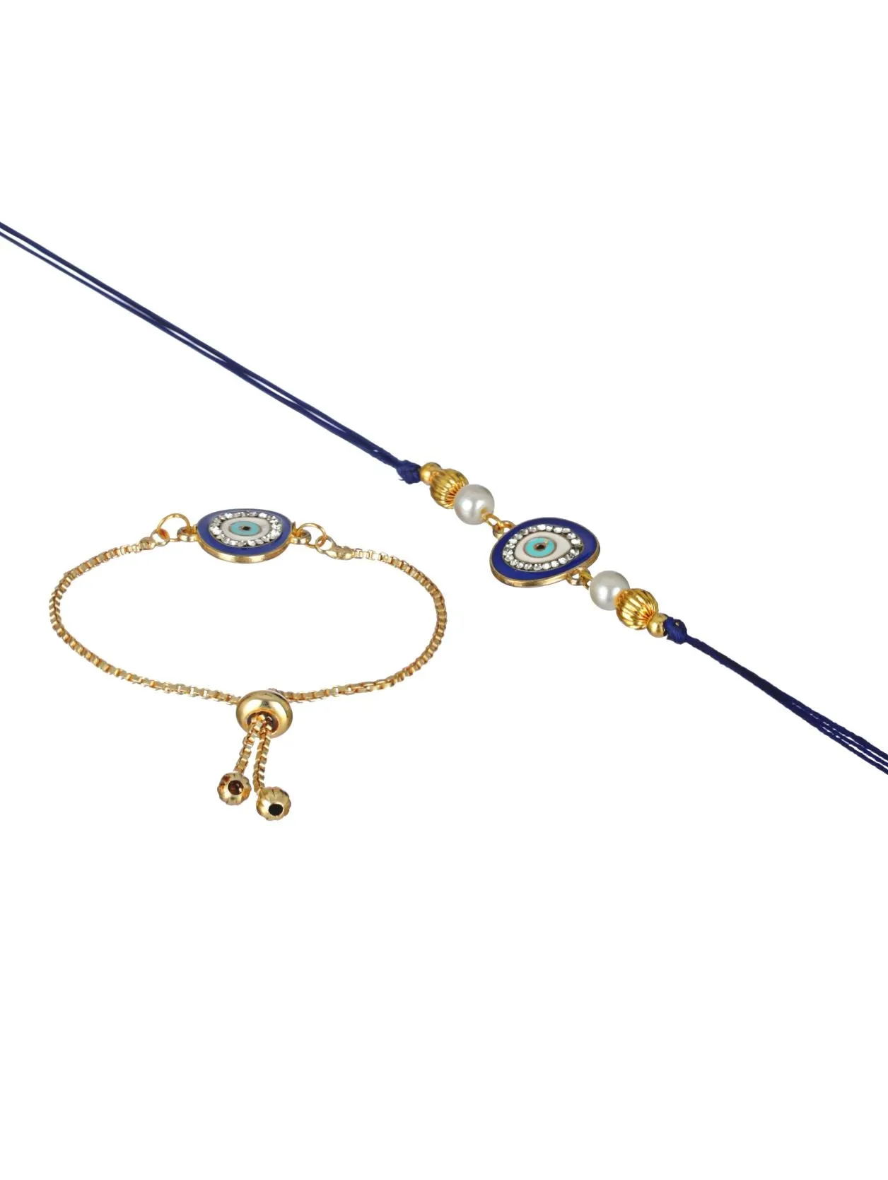Set Of 2 Blue Evil Eye Fancy Rakhi