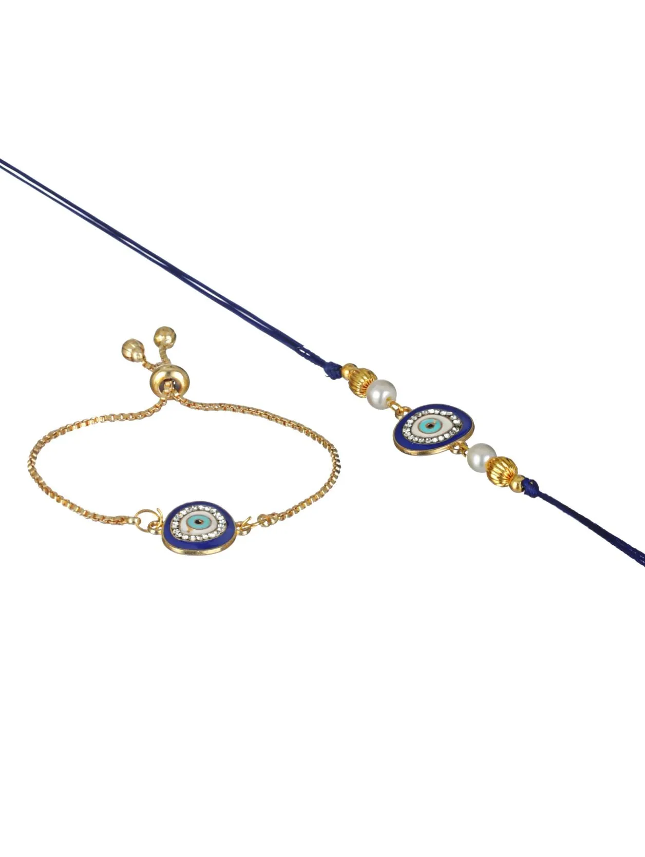 Set Of 2 Blue Evil Eye Fancy Rakhi