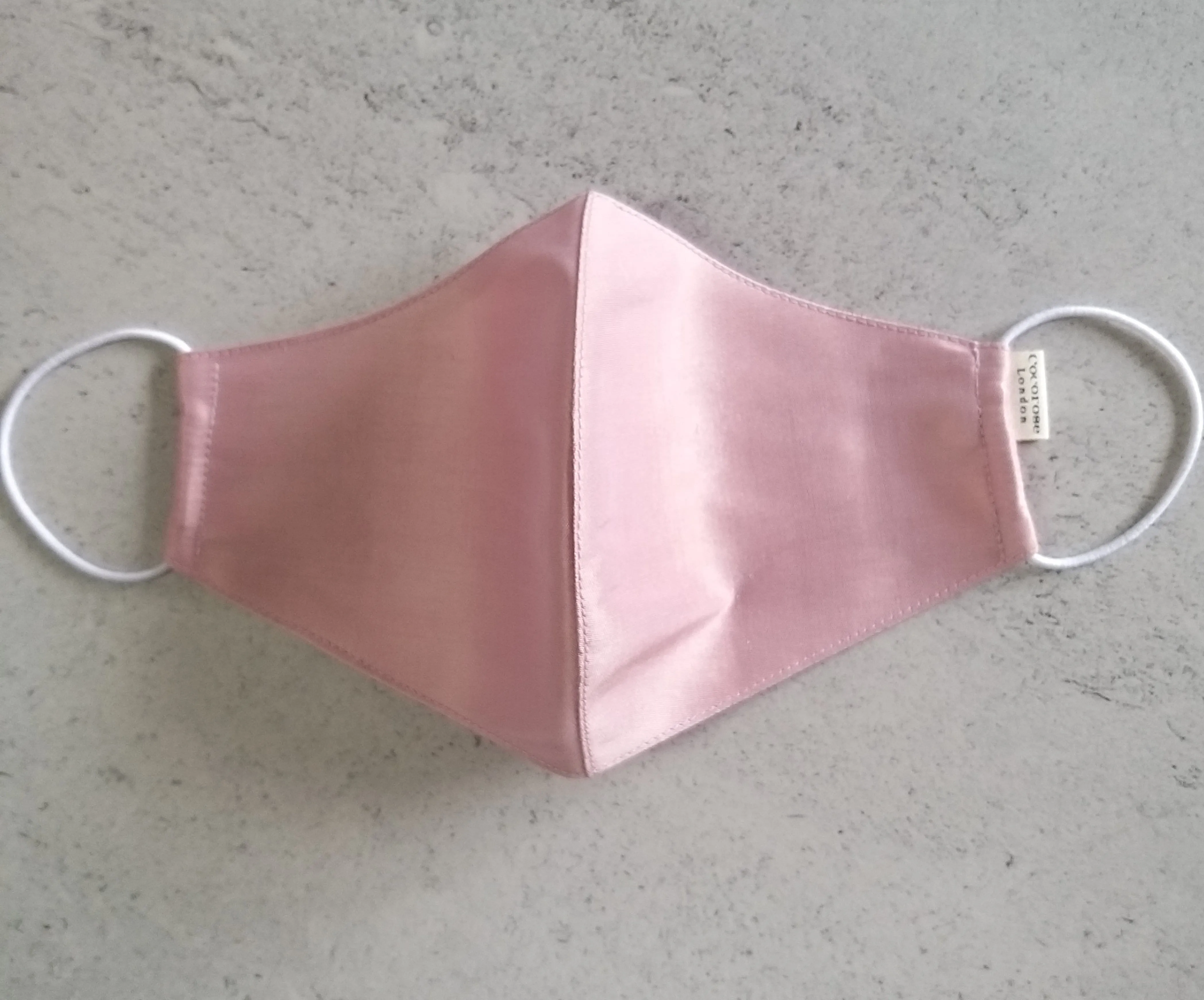 Silk Face Mask with Filter Pocket and Matching Pouch - Blush