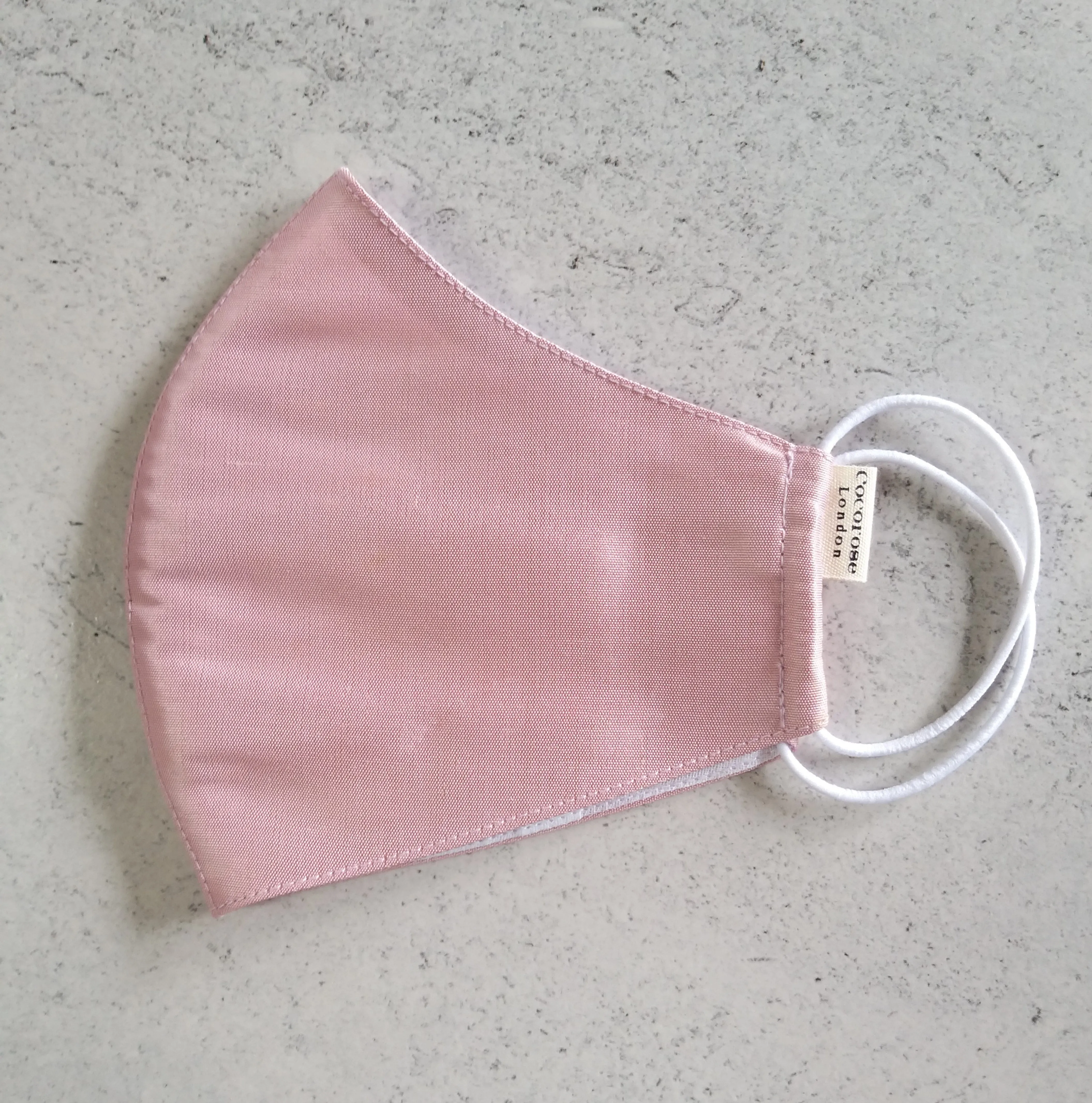 Silk Face Mask with Filter Pocket and Matching Pouch - Blush