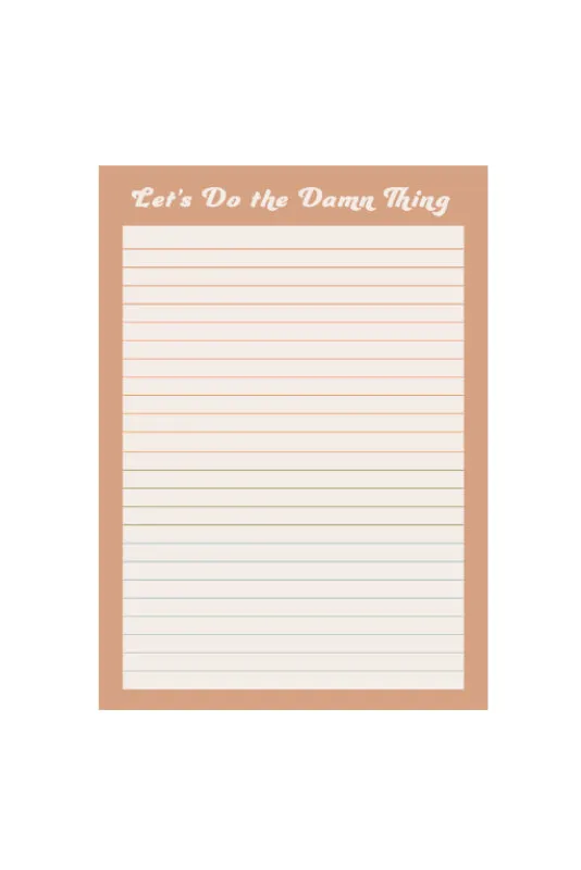 small tearaway notepad - let's do the damn thing