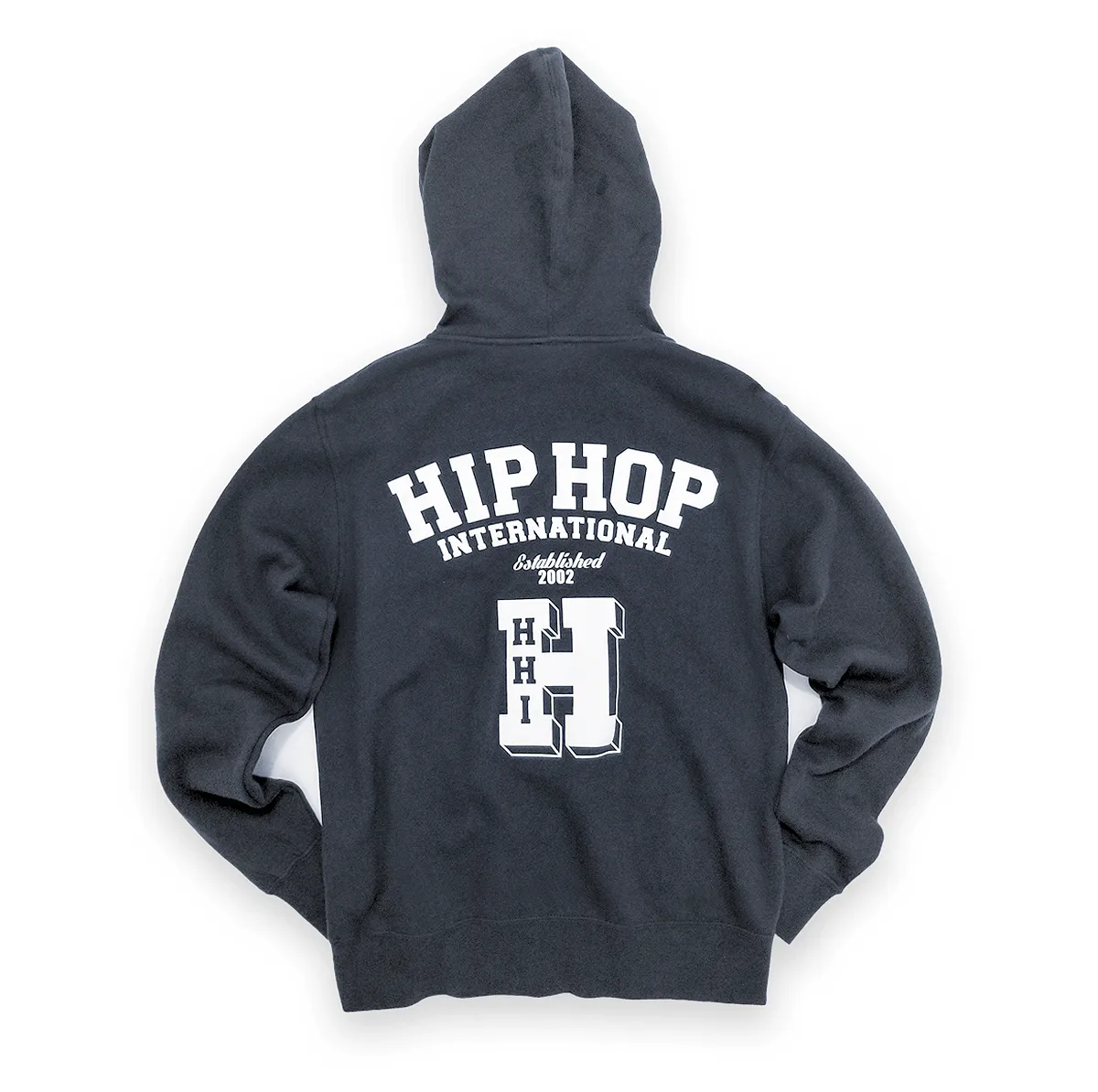UNISEX NEW VARSITY SEAL CONTRAST DRAWSTRING ZIP FLEECE HOODY - NAVY