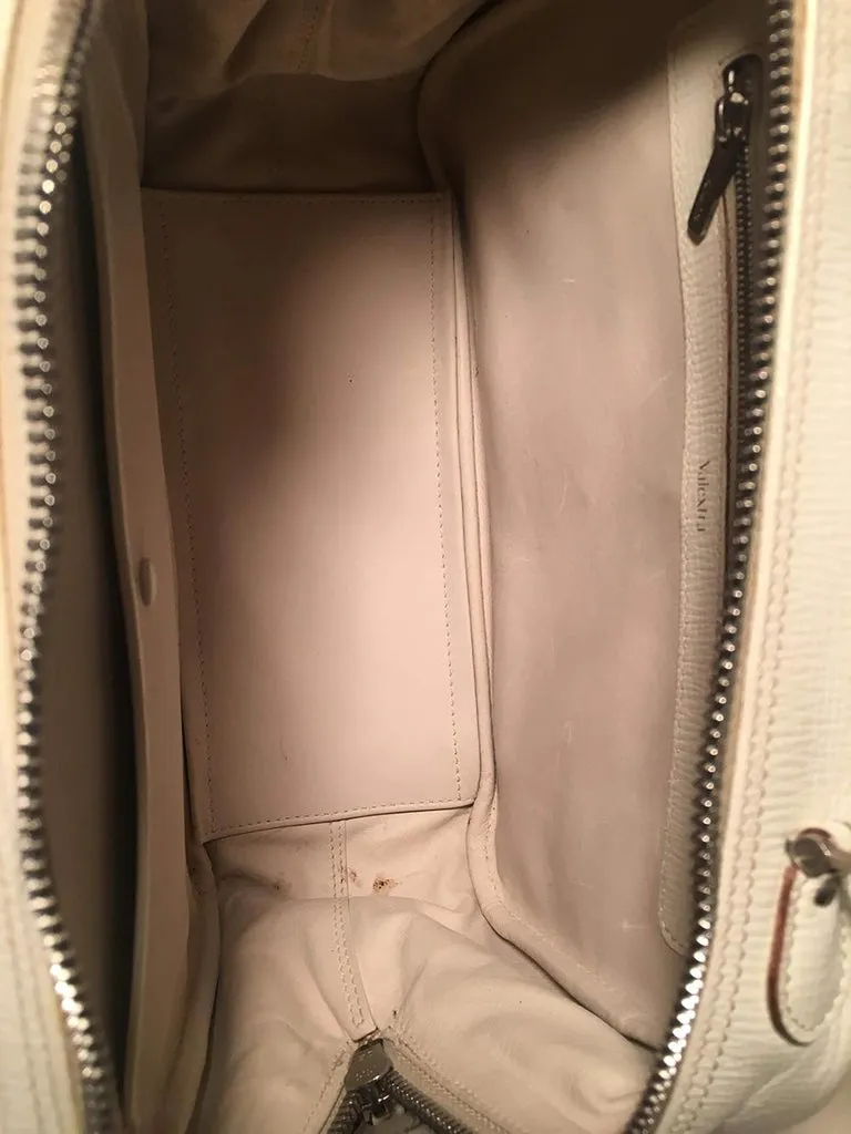Valextra Serie S Medium Bag in White